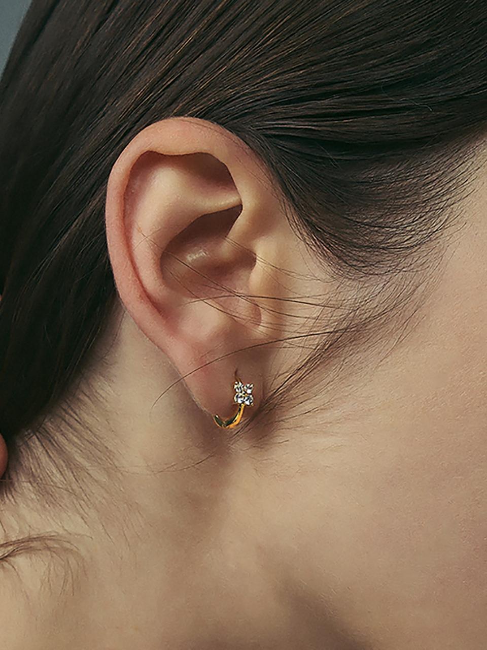 Dana Burton Floral Cubic Zirconia Snap-On Earrings