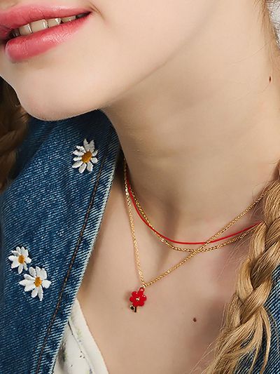 Dana Burton Laura Petit Blossom Tinted Flower Necklace