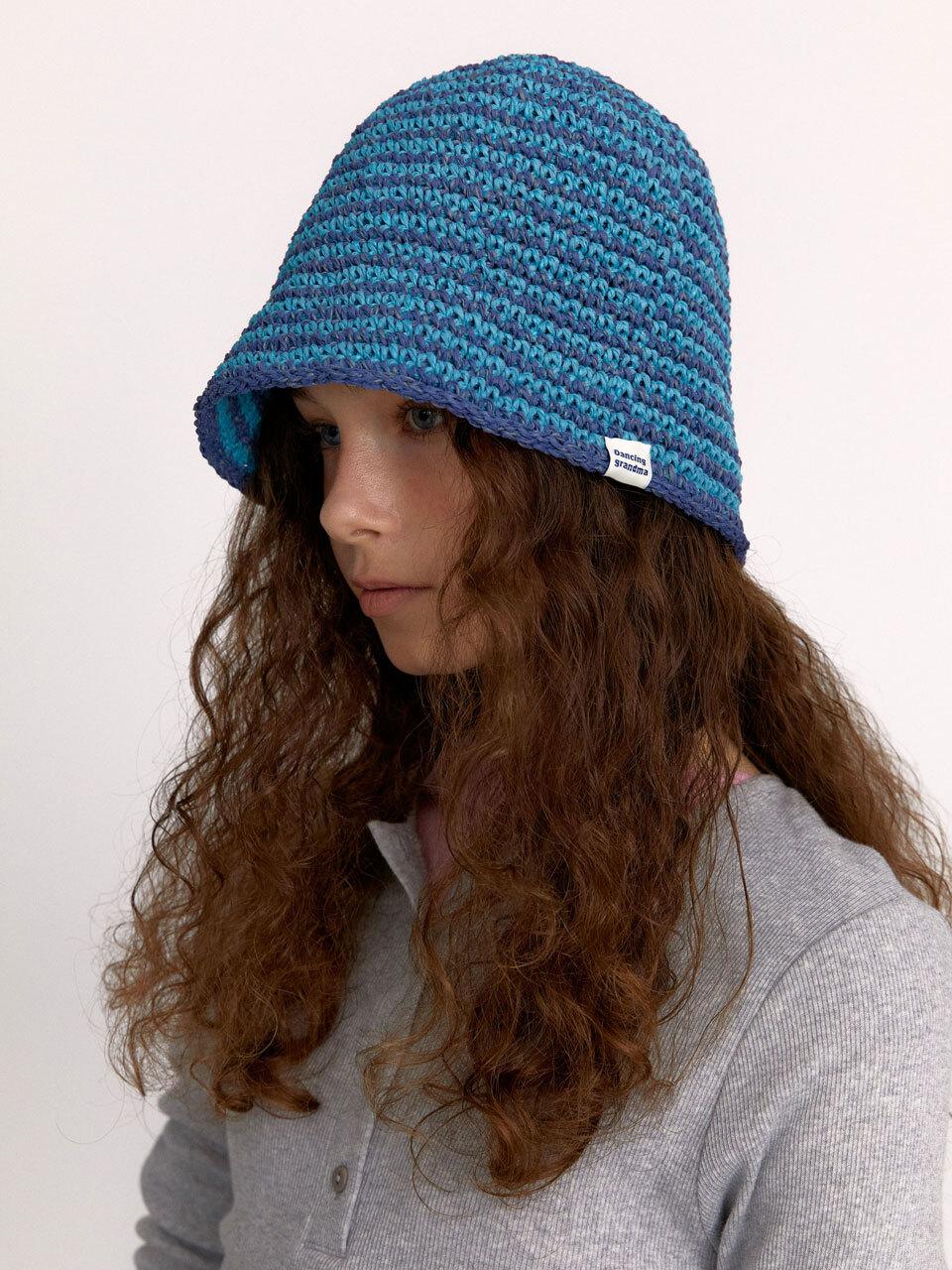 DANCING GRANDMA GRANNY STRIPE HAT [BLUE]