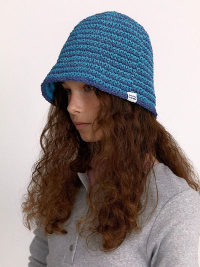 DANCING GRANDMA GRANNY STRIPE HAT [BLUE]