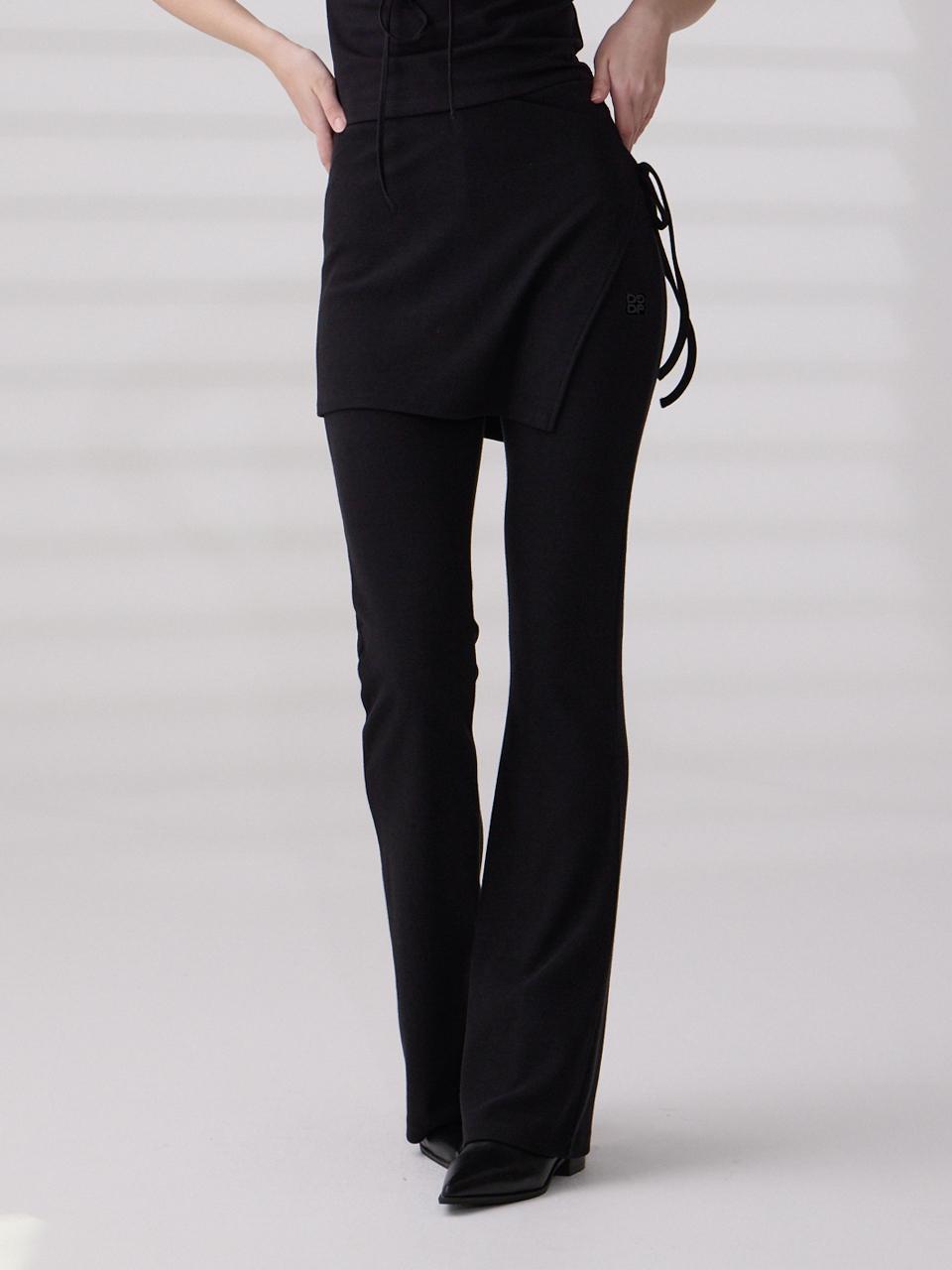 Dangledrop DGDP Bootcut Line Layered Wrap Pants Skirt Trousers [2colors]