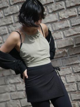 Dangledrop DGDP Layered Wrap Mini Skirt
