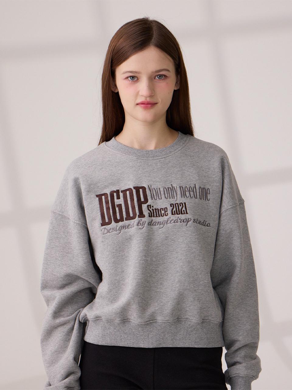 Dangledrop DGDP YOU NEED Embroidered Crop Sweatshirt