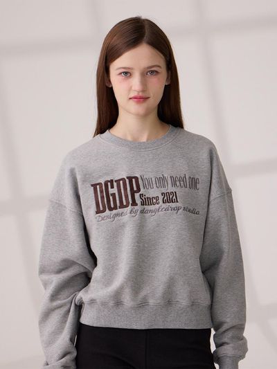 Dangledrop DGDP YOU NEED Embroidered Crop Sweatshirt