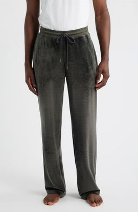 Daniel Buchler Daniel Buchler Angled Stripe Velour Pajama Pants