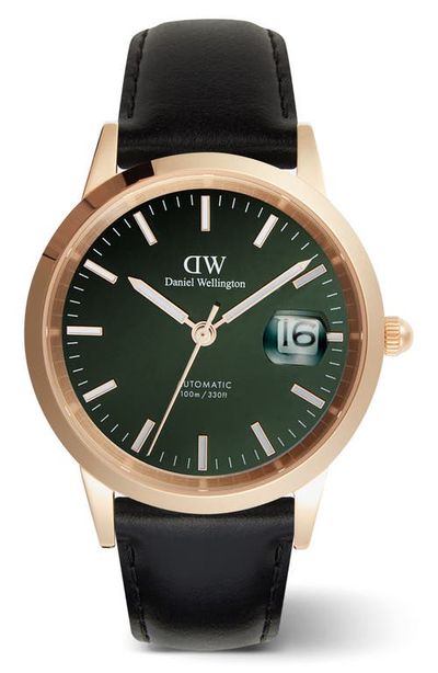 Daniel Wellington Daniel Wellington Iconic Automatic Sheffield Leather Strap Watch, 40mm