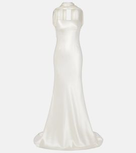 Danielle Frankel Danielle Frankel Bridal River silk and wool bustier gown