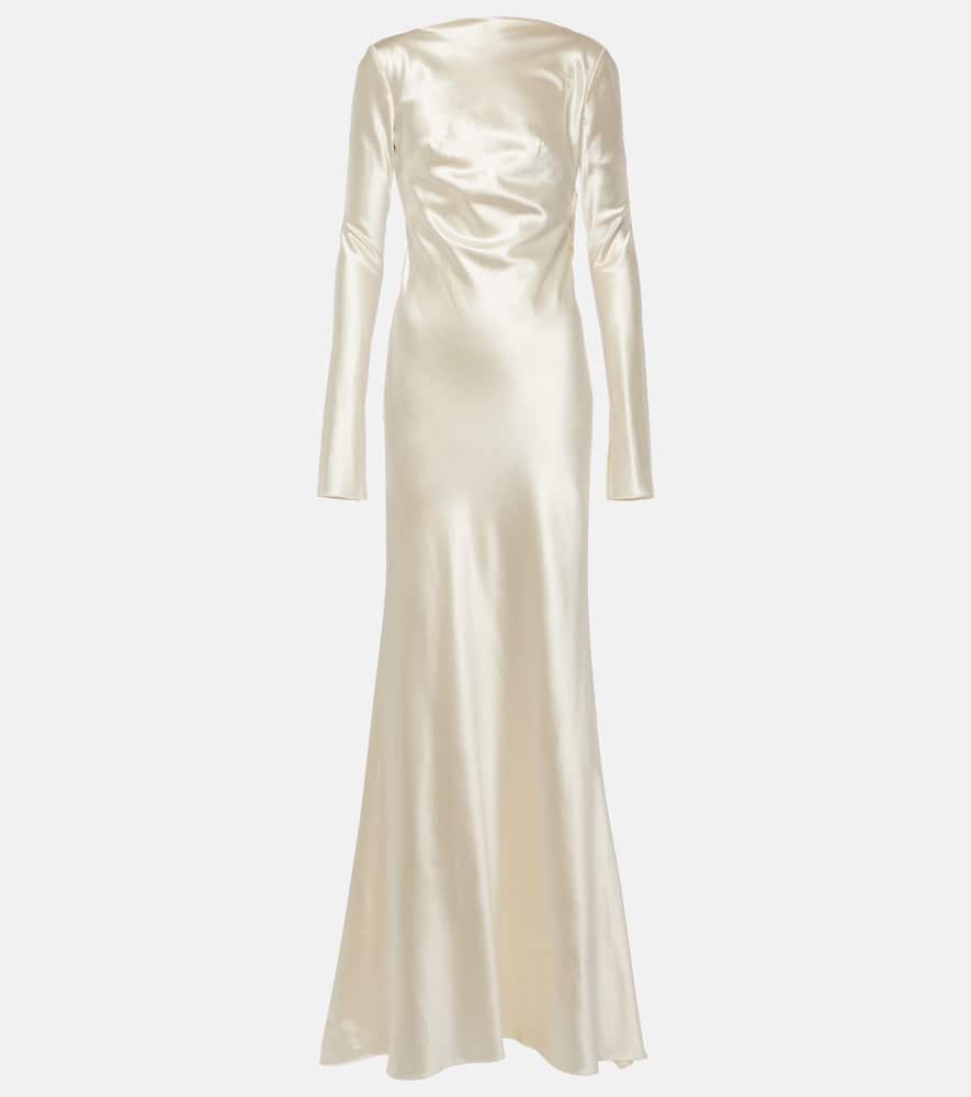 danielle silk dress Danielle Maxi Dress Yellow in Satin