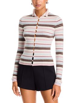 Danielle Guizio Danielle Guizio Chloe Wool Cashmere Button Front Sweater