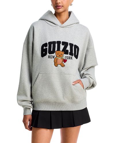 Danielle Guizio Danielle Guizio Logo Teddy Hoodie Sweatshirt