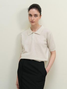 dankedir Dankedir logo collar knitwear - cream