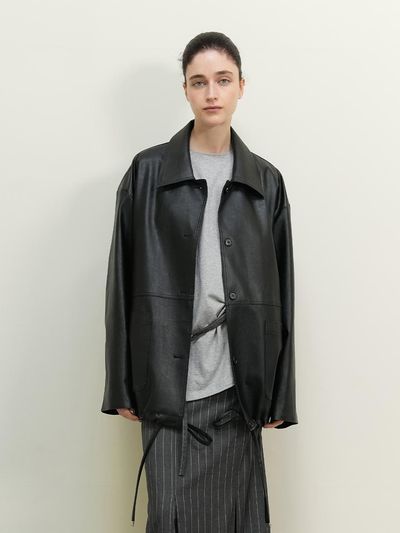 dankedir String Leather jumper - Black