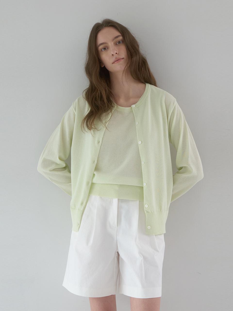 dankedir Summer Basic Round Cardigan_Green