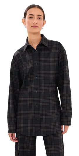 DARKPARK DARKPARK Anne Tartan Tailored Button Down Shirt Blue/Grey/Red