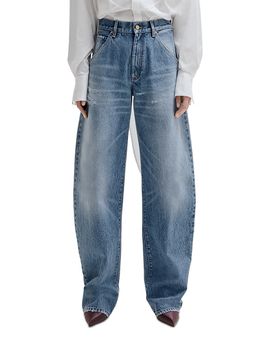 Darkpark Darkpark Cotton Barrel Leg Jeans in Blue