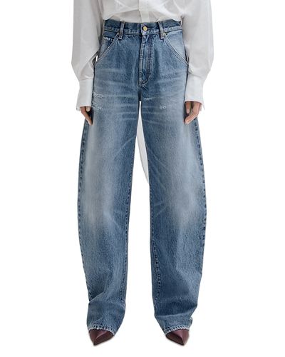 Darkpark Darkpark Cotton Barrel Leg Jeans in Blue
