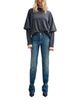 Darkpark Darkpark Cotton High Rise Embellished Cuff Straight Leg Jeans in Medium Wash Wrinkle - 2