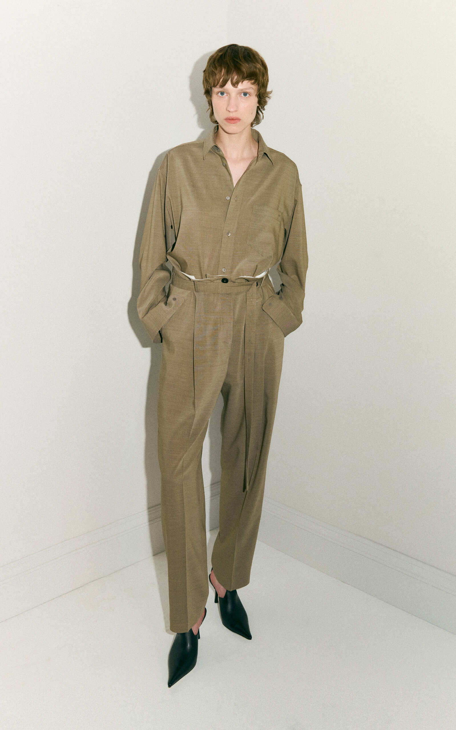 DARKPARK DARKPARK Devon Belted Wool Drop Pants