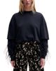Darkpark Darkpark Double Sleeve Feather Trim Top - 1