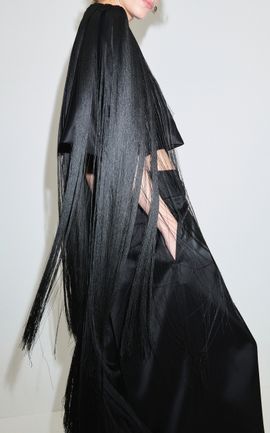 DARKPARK DARKPARK Gloria Fringed Satin Cape
