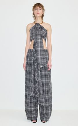 DARKPARK DARKPARK Ivonne Plaid Cotton WideLeg Pants