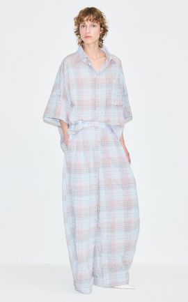 DARKPARK DARKPARK Ivonne Plaid StretchCotton WideLeg Pants