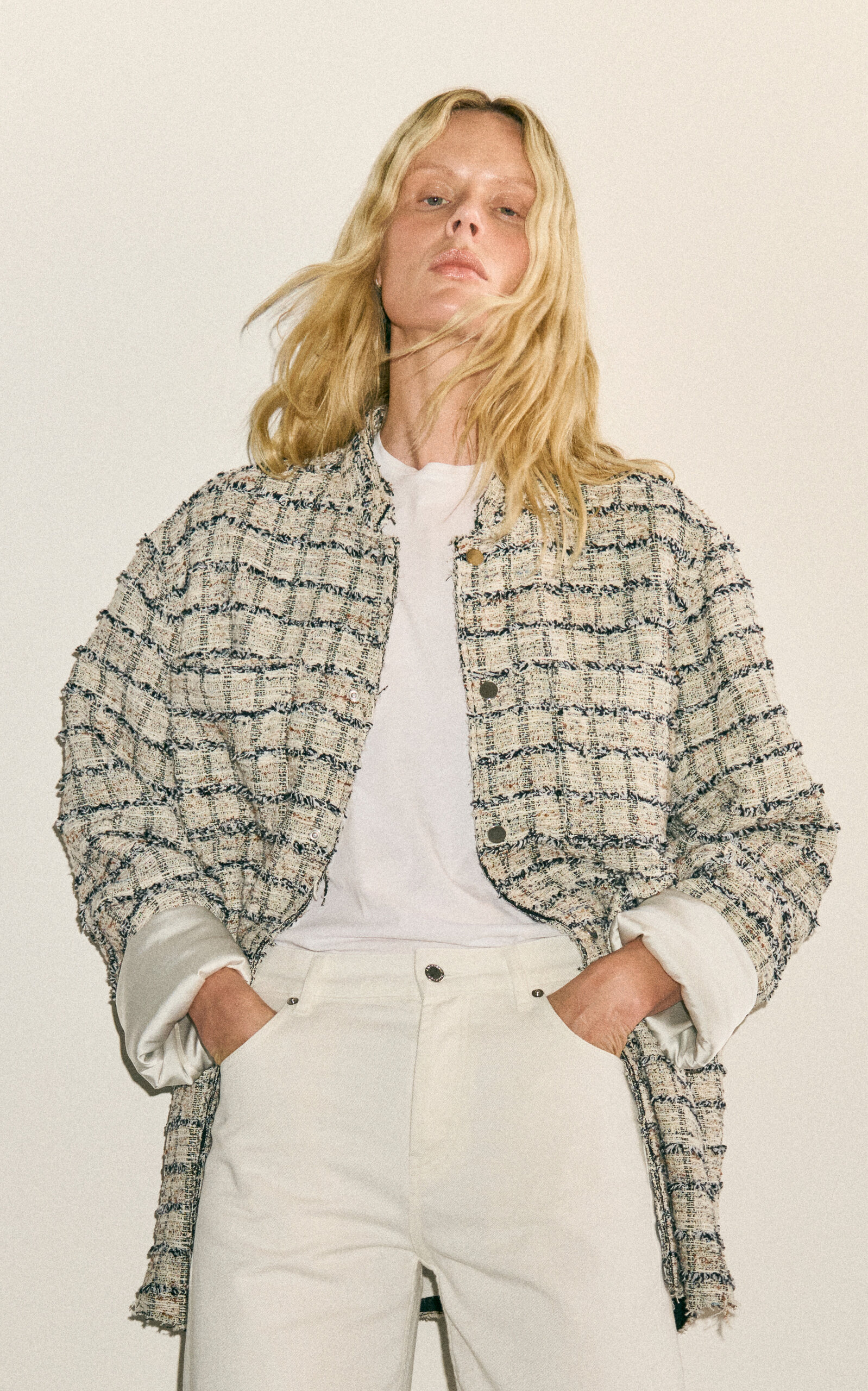 DARKPARK DARKPARK Keira CottonBlend Tweed Multi Pocket Shirt