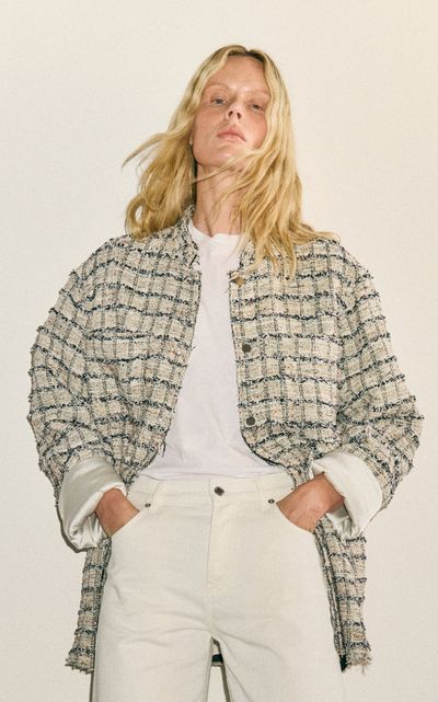 DARKPARK DARKPARK Keira CottonBlend Tweed Multi Pocket Shirt