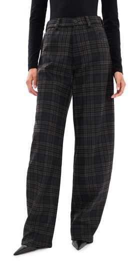 DARKPARK DARKPARK Khris Tartan Barrel Leg Pants Blue/Grey/Red