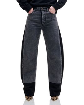 Darkpark Darkpark Laurene Double Color Barrel Jeans in Cement Grey/Black