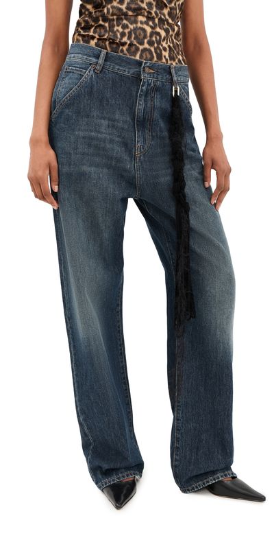DARKPARK DARKPARK Lisa Loose Fit Denim with Hand Woven Wool Chain Fairfax Blue