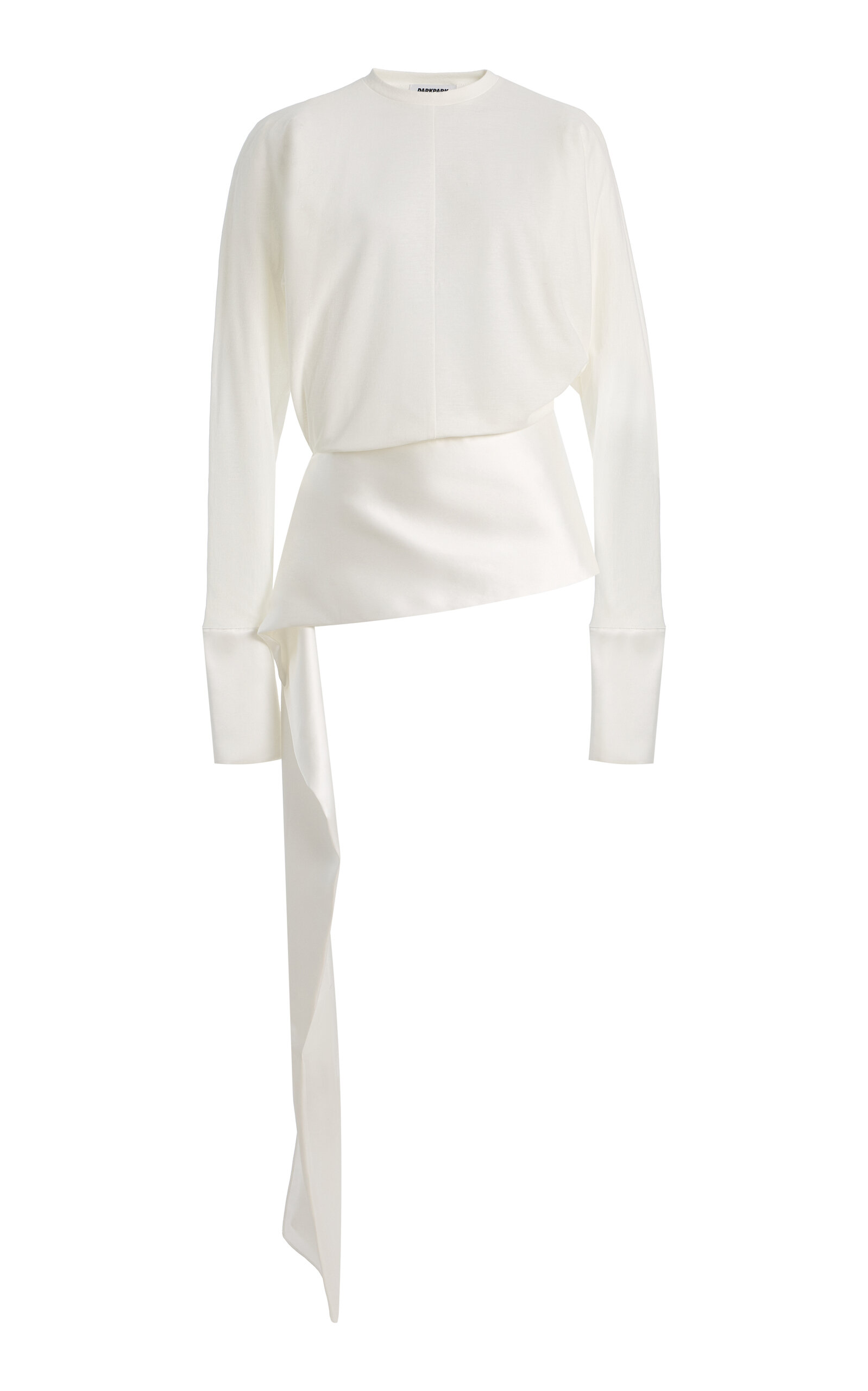 DARKPARK DARKPARK Luna SatinDetailed Cotton Jersey Top