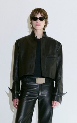 DARKPARK DARKPARK Maxime Cropped Leather Blazer