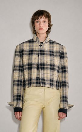 DARKPARK DARKPARK Maxime DoubleSleeve Checked Cotton Cropped Blazer