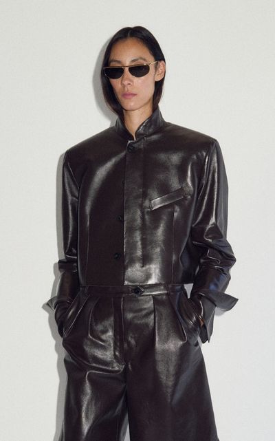 DARKPARK DARKPARK Maxime Leather Cropped Blazer