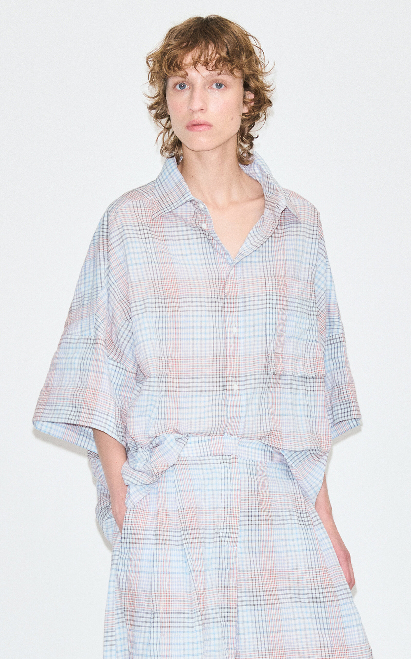 DARKPARK DARKPARK Natalie Plaid StretchCotton Shirt