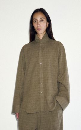 DARKPARK DARKPARK Olivia Wing Tip Collar Check Cotton Shirt