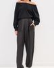 DARKPARK DARKPARK Phebe Chain Adorned Double Sided Wide-Leg Pants Black - 5
