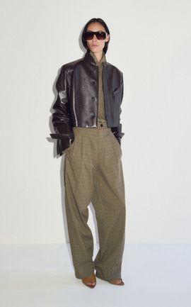 DARKPARK DARKPARK Phebe MicroCheck Cotton Wide Leg Pants
