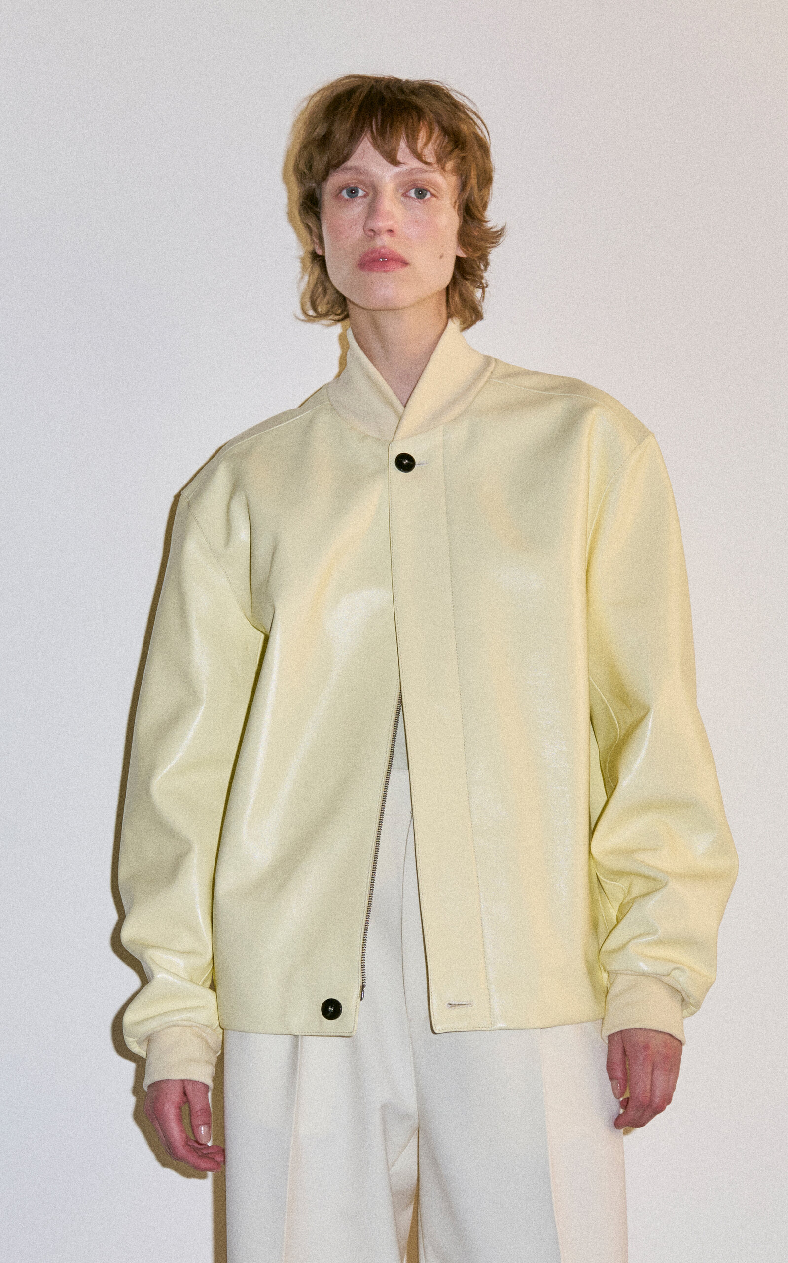 DARKPARK DARKPARK Sean Leather Slim Bomber Jacket