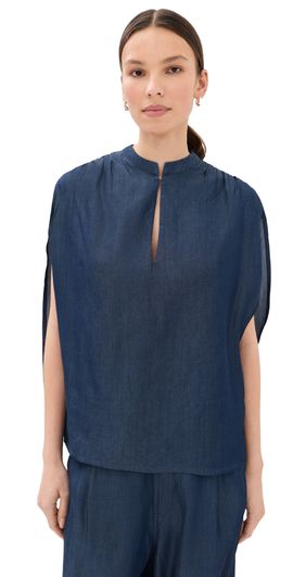 DARKPARK DARKPARK Tracy Chambray Sleeveless Blouse Blue Denim