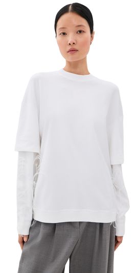 DARKPARK DARKPARK Troy Double Sleeve Feather Tee White