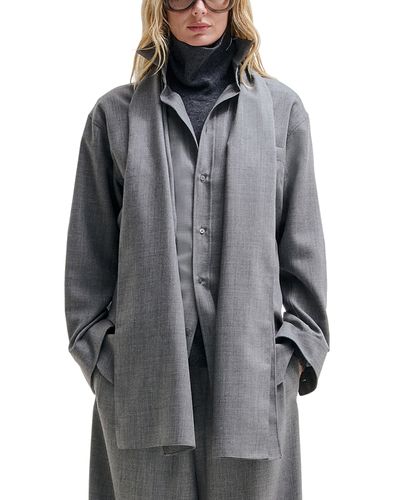 Darkpark Darkpark Wool Scarf Button Front Shirt