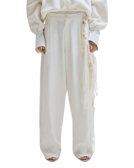 Darkpark Darkpark Woven Chain Trim Wide Leg Pants