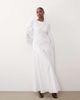 Daska Daska asymmetric shirred detail balloon sleeve maxi dress in white - 1
