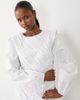 Daska Daska asymmetric shirred detail balloon sleeve maxi dress in white - 3