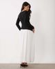 Daska Daska boat neck asymmetric dropped waist maxi dress in black and white - 3