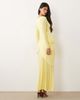 Daska Daska boat neck long sleeve draped skirt maxi dress in yellow - 1