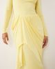 Daska Daska boat neck long sleeve draped skirt maxi dress in yellow - 4