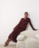 Daska Daska chiffon ruffle maxi dress in burgundy-Red - 1
